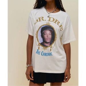 NWT DAYDREAMER x Free People Dr. Dre The Chronic Album Merch Tee White Sz L